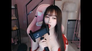 ASMR福利视频 红衣妹妹性感哄睡 舔耳 巨乳妹子耳边轻语 Ear licking 眼神放电 清纯 诱人