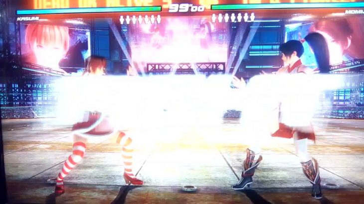 サンタコスチューム、パンチラいっぱい　チームバトル　かすみ、こころ、あやね、ヒトミ、レイファン、紅葉、パイ　デットオアアライブ５ラストラウンド