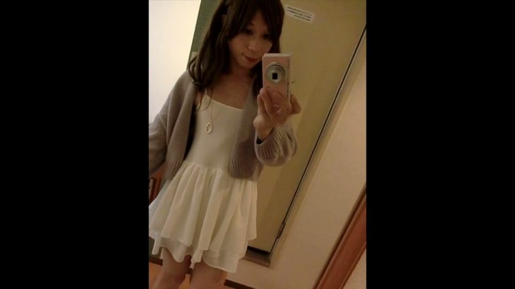 [FLAT CHEST] CROSSDRESSER RINA 無乳・ノーブラの女装人がキャミワンピを着てみた