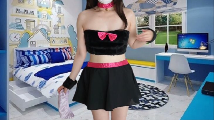 【ノーパンノーブラ】 ポロリしてしまったクロネコちゃんノーブラノーパン生着替えの下着紹介します️