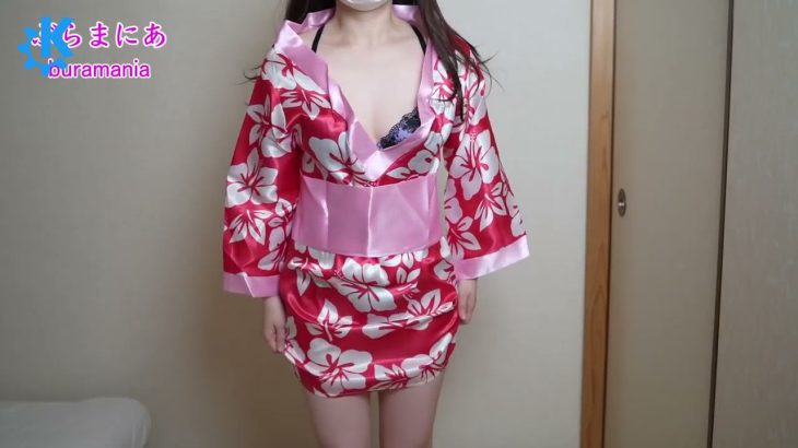 フロントホックブラ❤️ハイビスカス🌸着物姿でノーブラノーパン生着替え下着紹介❤️ #3