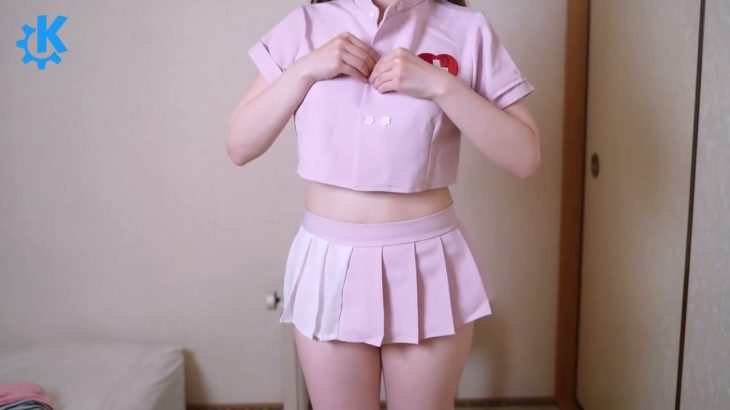 ミニスカノーパンノーブラナースが生着替えで下着レビューをします❤️ #4