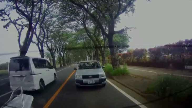 自転車JKのパンチラに見とれて事故
