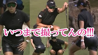 【原英莉花】ショートパンツのヒップをずっと追いかけてしまうカメラさん‼️😎💢【女子ゴルフ】